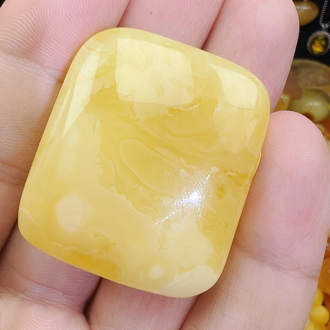 蜜蜡未镶嵌珠宝奇石无事牌16克