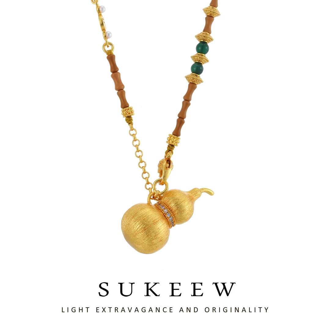 SUKEEW/酥可  新中式拉丝气质葫芦百搭项链216107