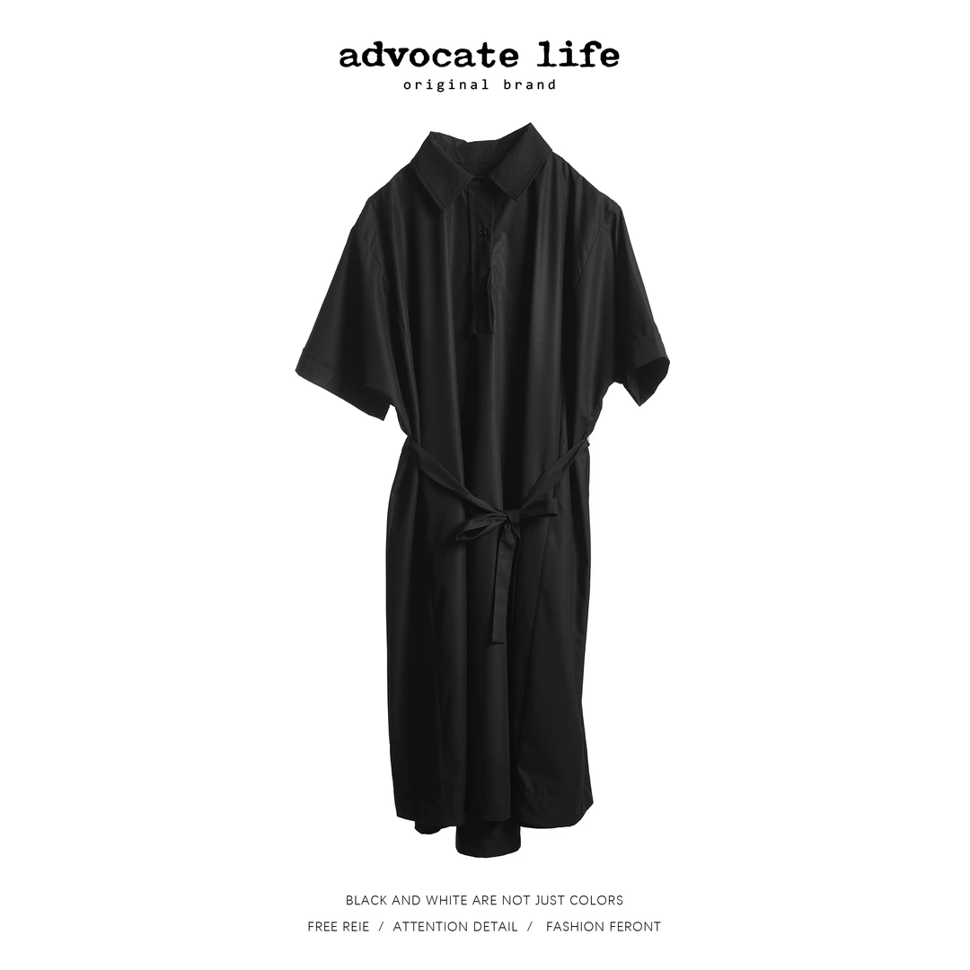 生活主张Advocatelife2025夏季新品设计师款纯色连衣裙JQ152557
