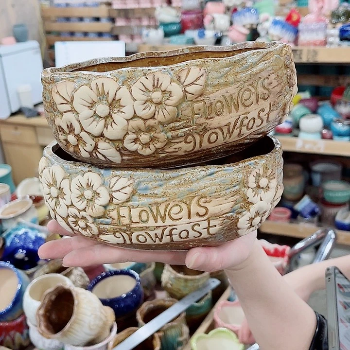 有孔，凑10元包邮陶瓷花盆发货！