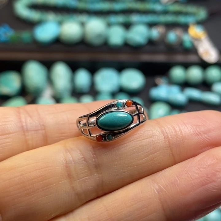 绿松石银S925镶嵌颈饰