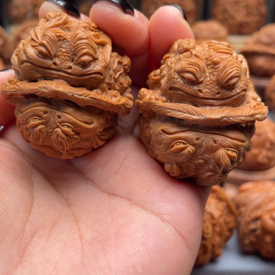 手串/手链核桃五毒金蝉蛤蟆头核桃雕刻