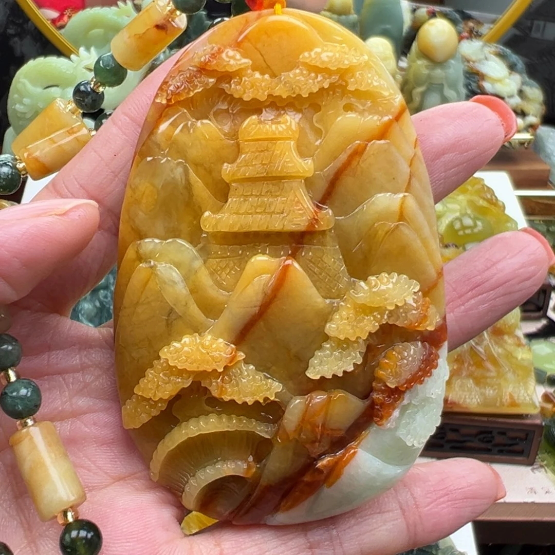 岫玉未镶嵌挂件挂件