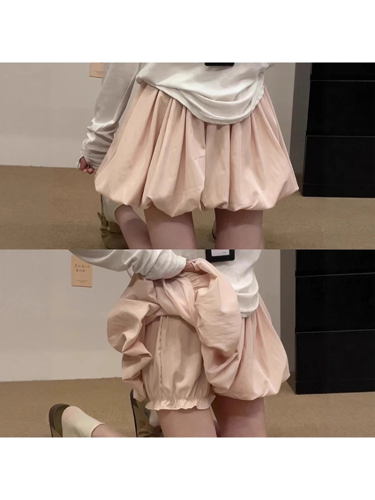 夏天巨好看显瘦微胖mm粉色花苞休闲短裤女夏季大码高腰直筒短裤子