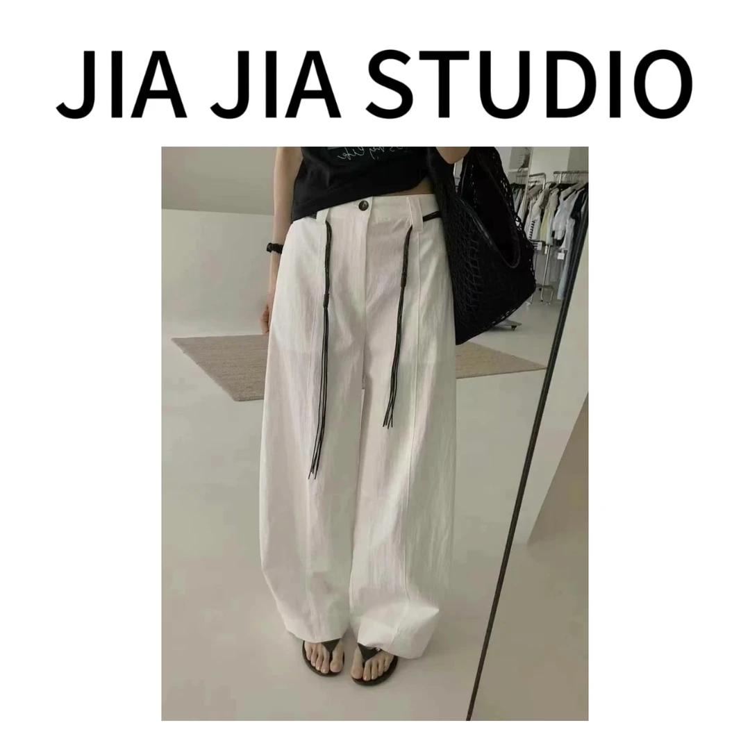 嘉嘉推荐#7030【夏季-冰棉】韩系高腰休闲空气直筒裤