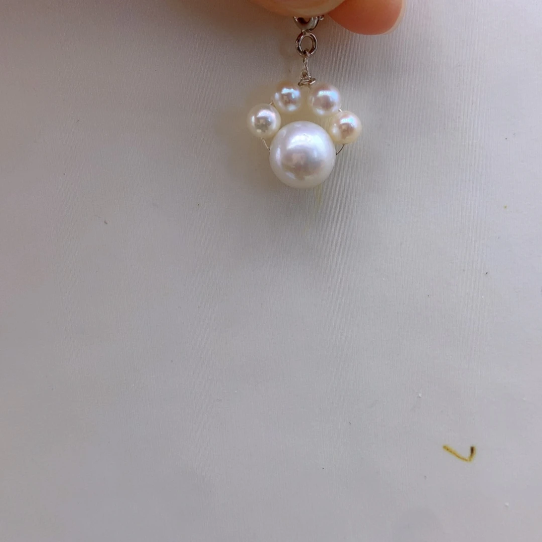 淡水珍珠银S925镶嵌吊坠(不含链)