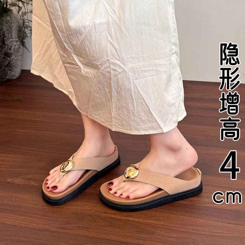 英国厚底夹趾勃肯凉拖鞋女夏季外穿2025新款配裙子沙滩人字拖