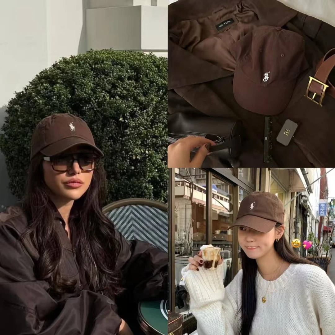 水洗拉夫polo风小马棒球帽鸭舌帽软顶百搭遮阳帽子男女士夏秋季