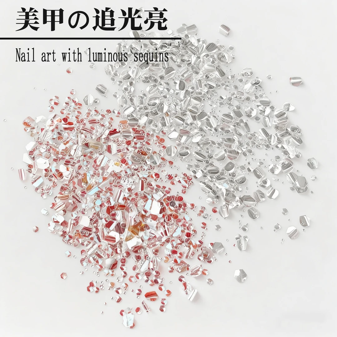红色混合亮片偏光幻彩追光亮片美甲饰品高级百搭网红款