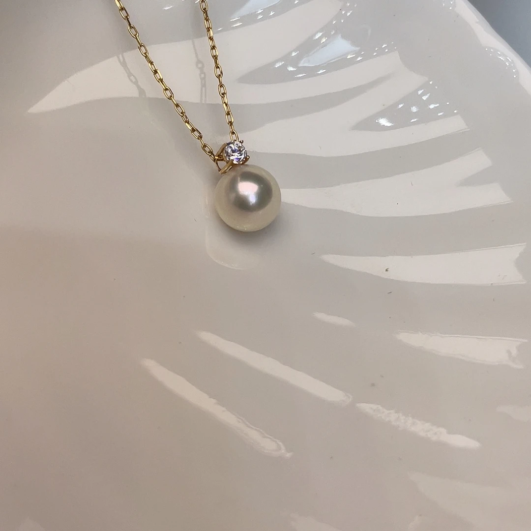 吊坠(赠链)18K金镶嵌海水珍珠