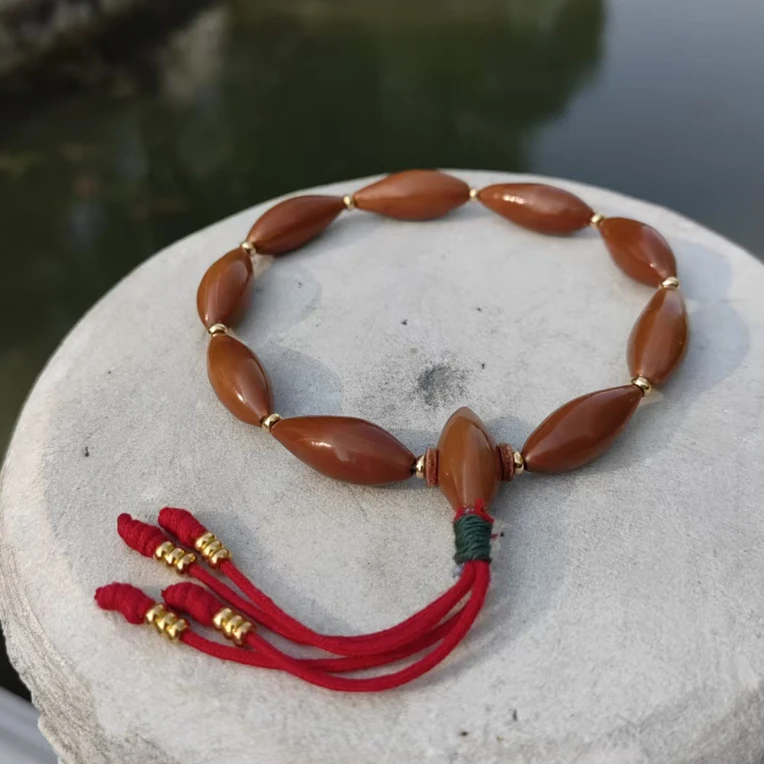 镜面高抛光柳叶核红尘系列鹤顶朱0.9超小尺寸