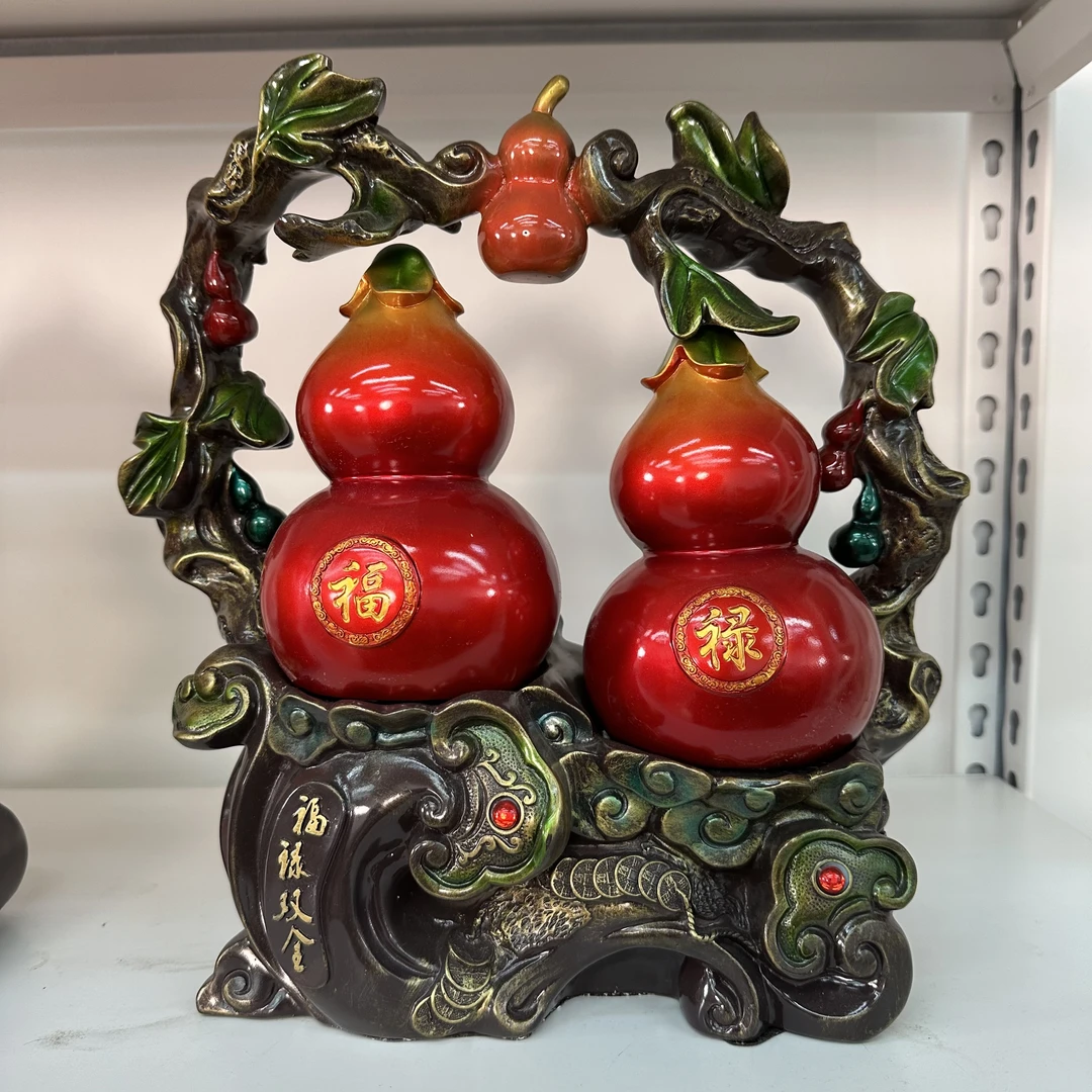 35【福禄双全葫芦】长33宽13高34cm（孤品摆件 介意微瑕勿拍）