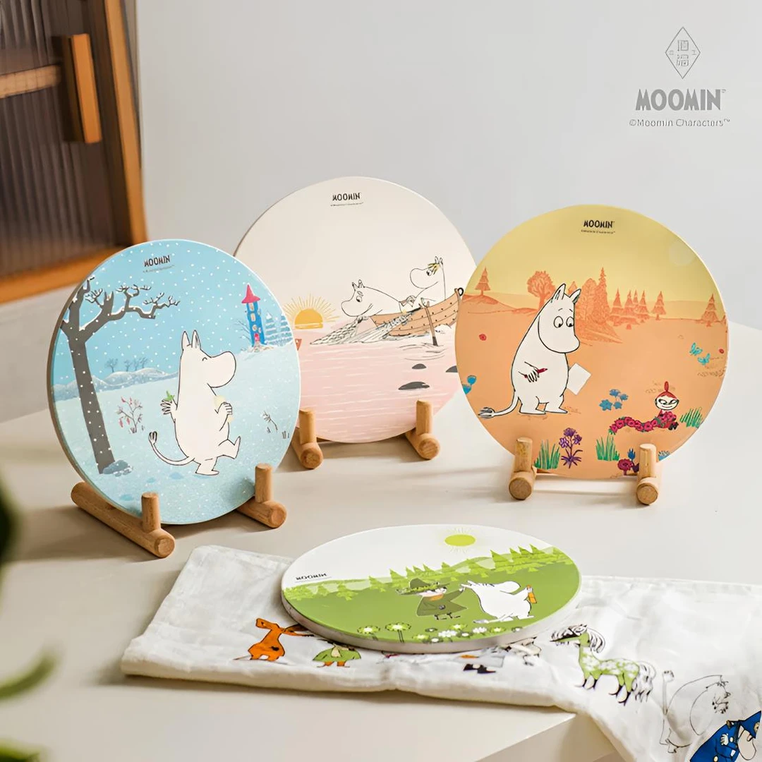 姆明 moomin 正版授权春夏秋冬陶瓷锅垫隔热耐高温砂锅土锅4只装
