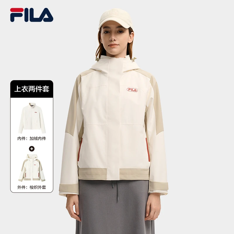 Fila/斐乐女款秋季外套【防风连帽二合一】运动休闲上衣F11W549704F