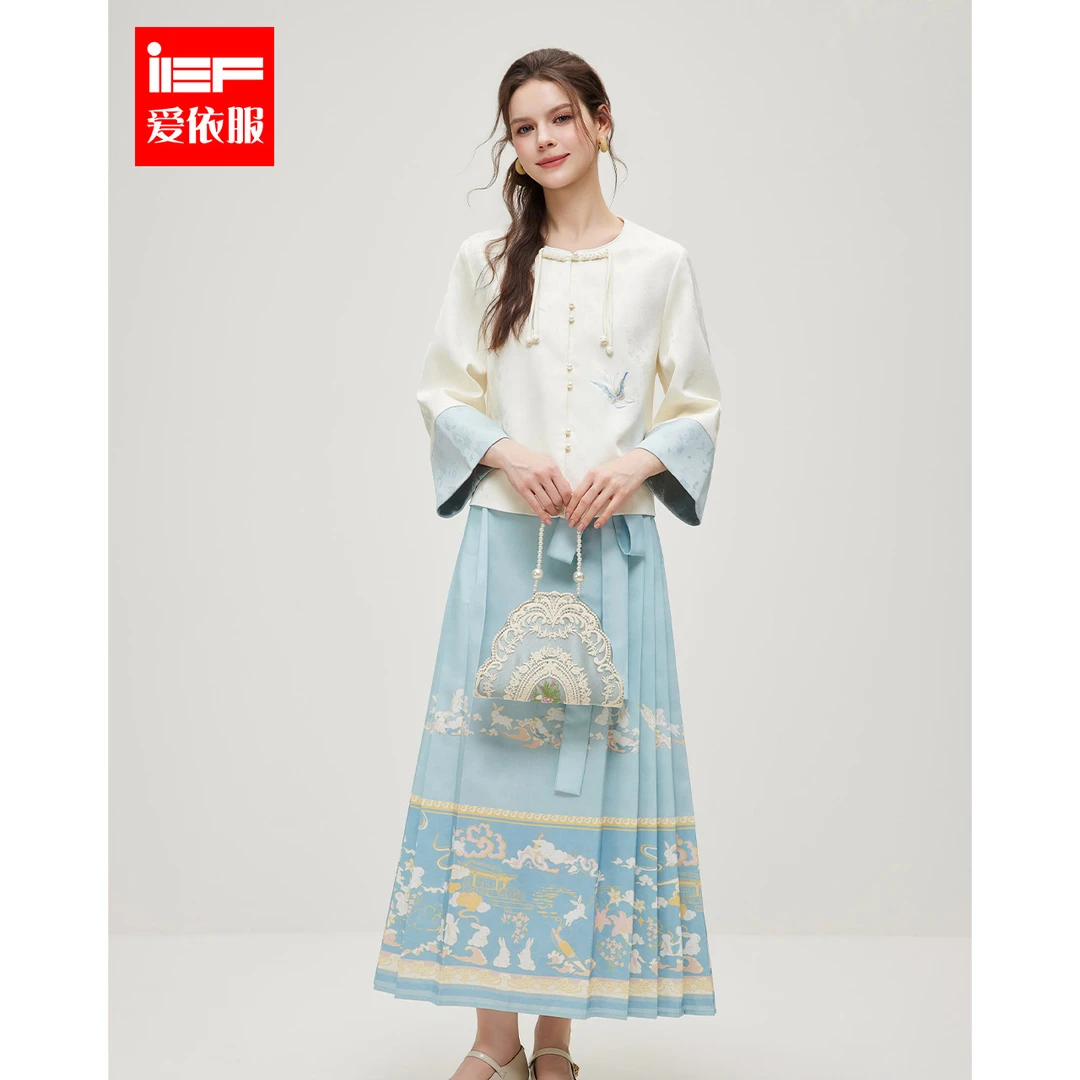 IEF/爱依服套装2025春季新款新中式改良设计气质感上下套裙欧若风