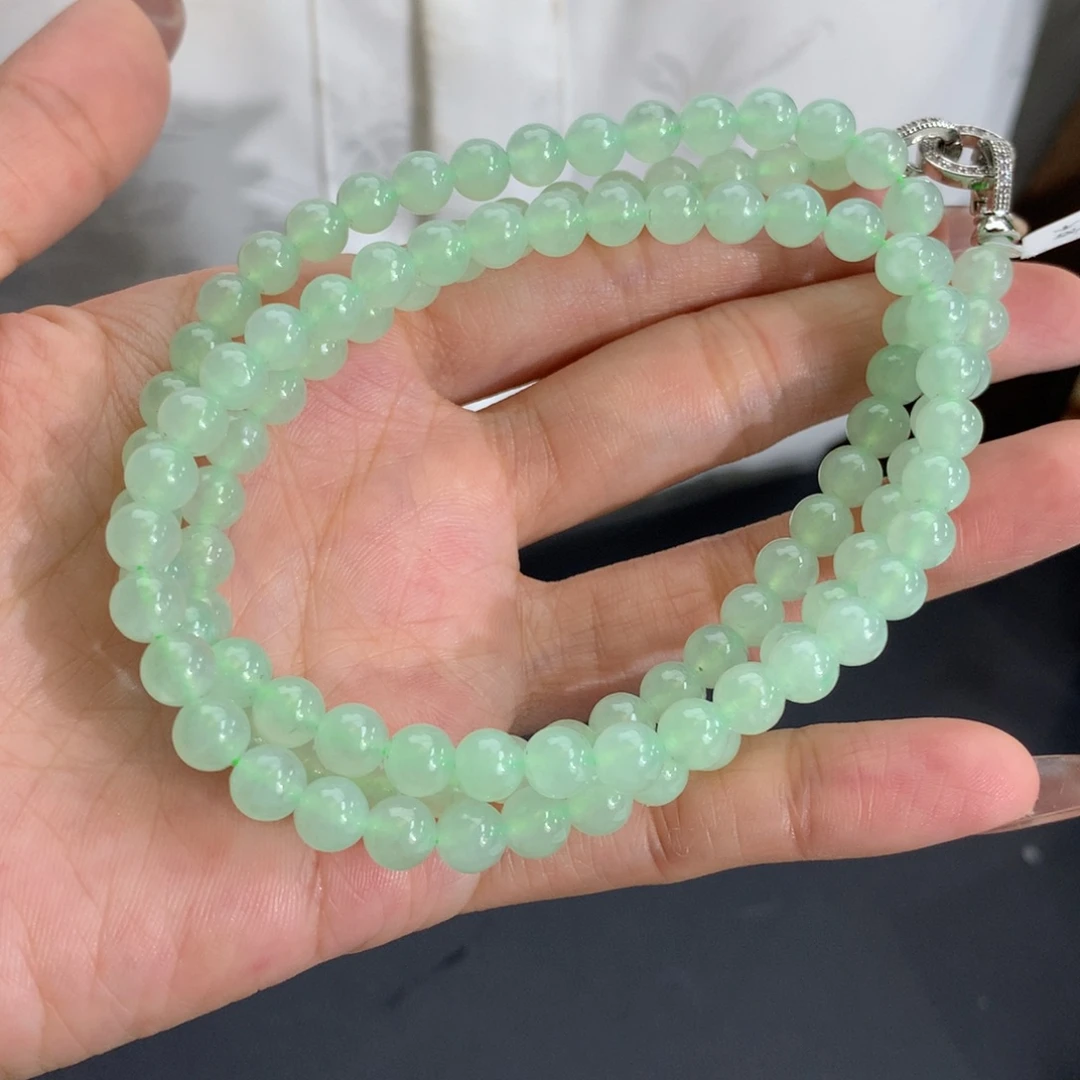 翡翠未镶嵌手串卡6冰胶晴项链