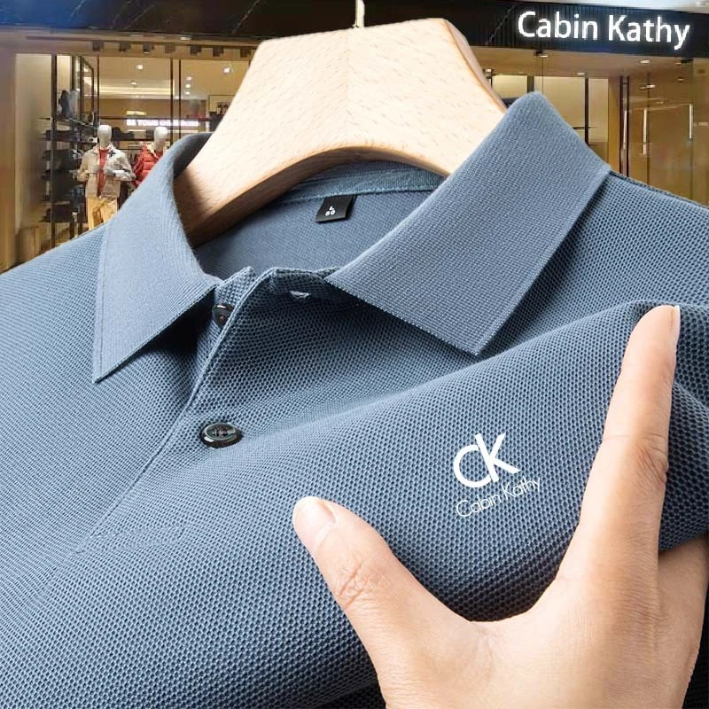 高端夏100%纯棉男人穿polo衫夏季新款商务休闲翻领t恤半袖