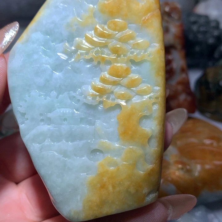 翡翠未镶嵌颈饰保真天然A货翡翠
