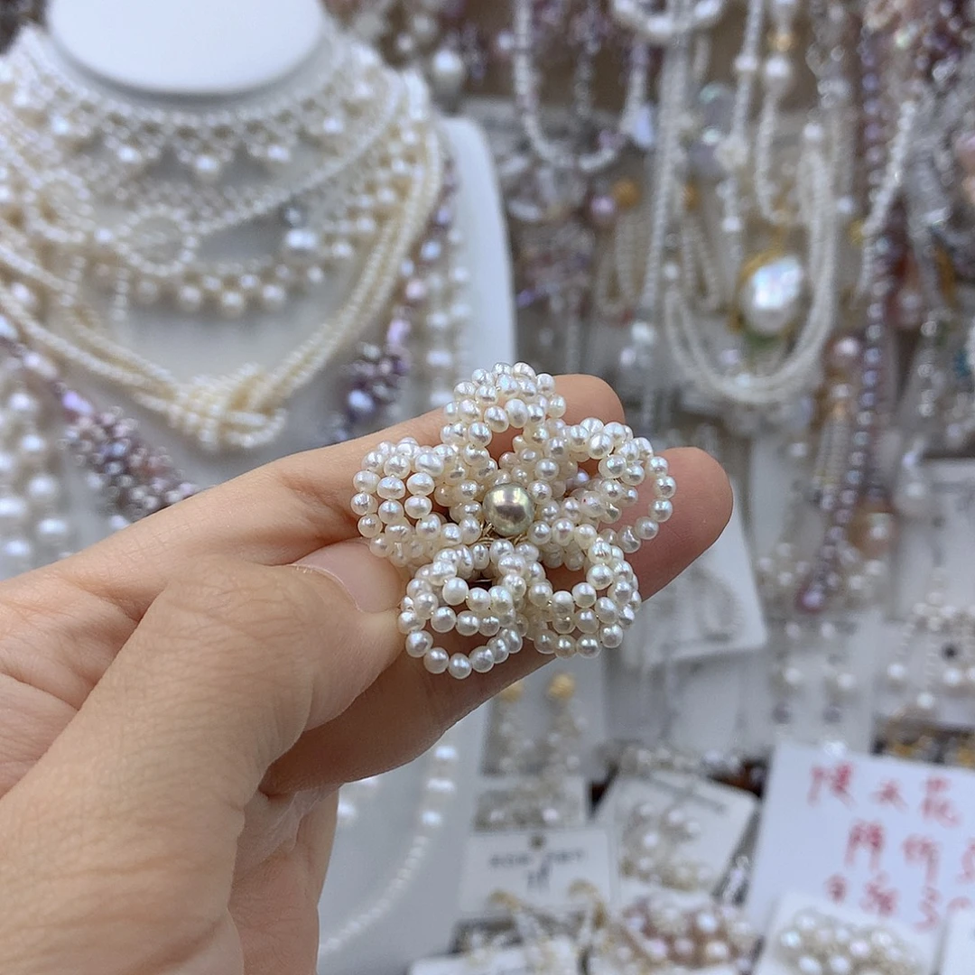 银S925镶嵌淡水珍珠项链耳饰