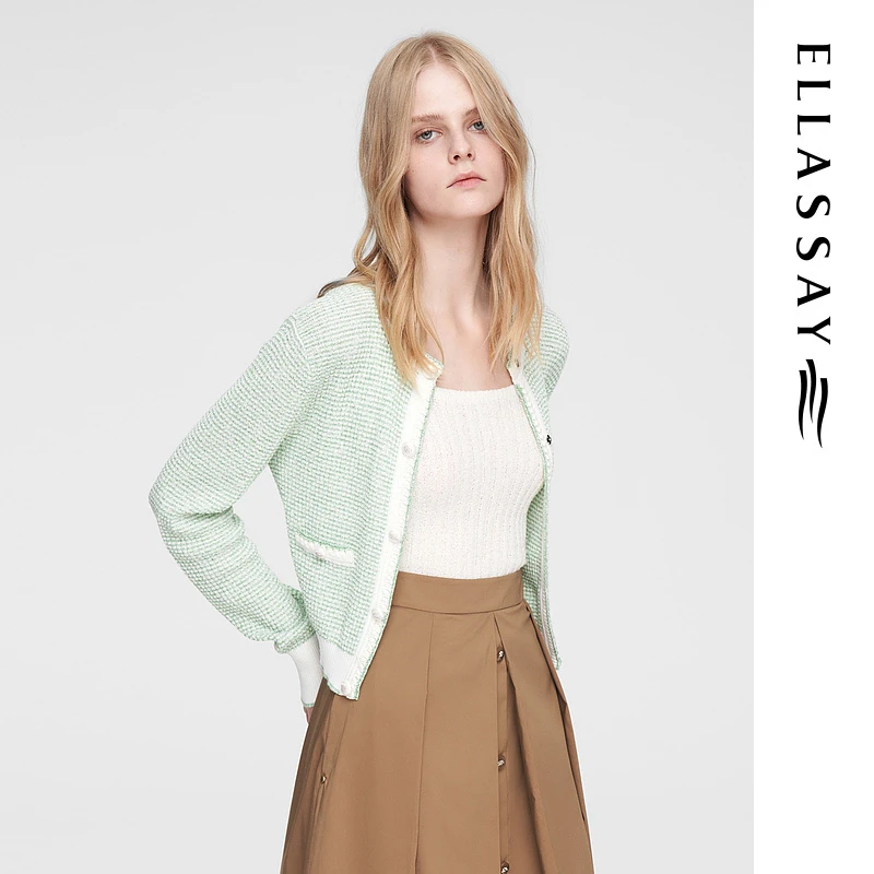 【粉丝专享】ELLASSAY歌力思花纱针织开衫女EWW351M07900