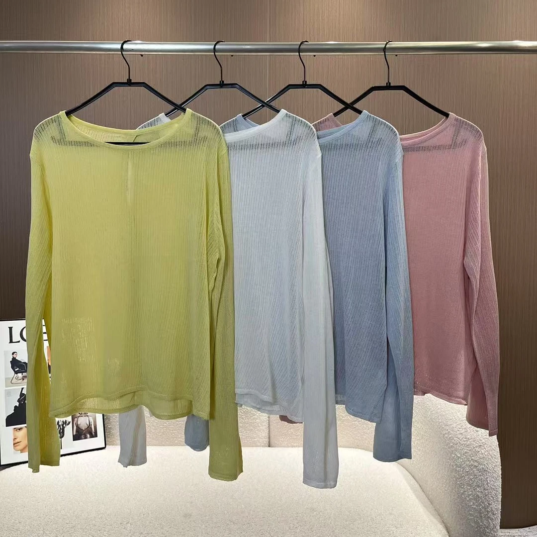 【海岛剪影】亚麻+莱赛尔~夏日多巴胺后背纽扣设计针织防晒上衣