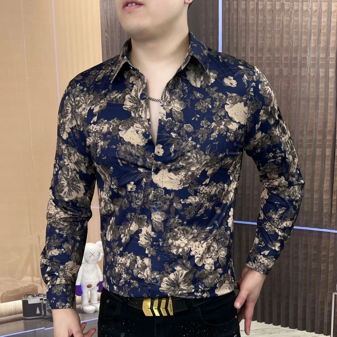 2024年最新款时尚衬衫秋季轻奢百搭长袖休闲潮流秋季男CLY-116