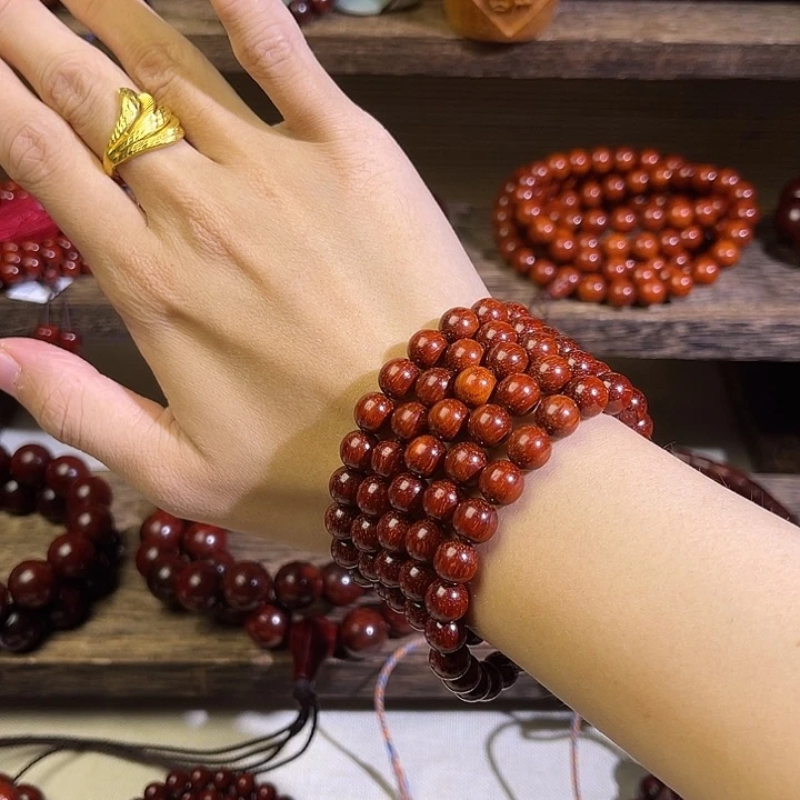 姑***)檀香紫檀（小叶紫檀）印度小叶紫檀0.8*108颗无胶膜