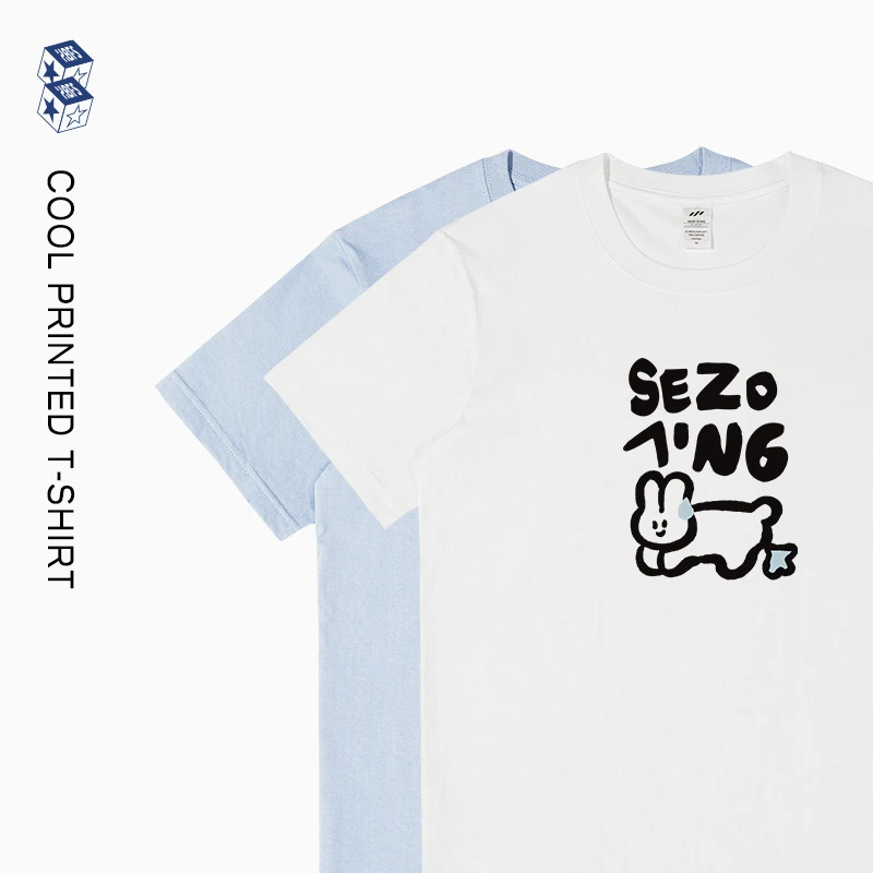 男装短袖夏季新品多色纯棉宽松男生休闲外穿t恤小众百搭半袖上衣