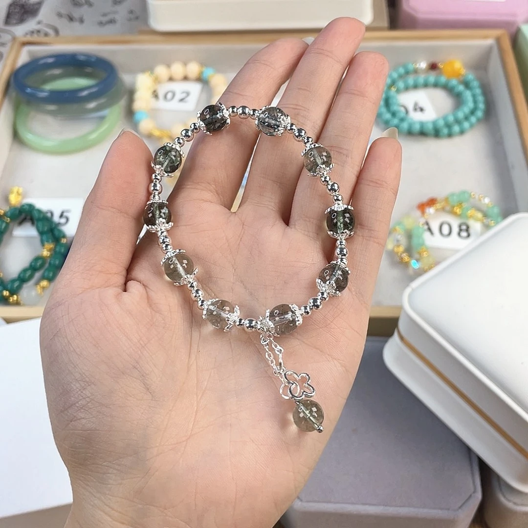 针钠钙石银S925镀金镶嵌手饰