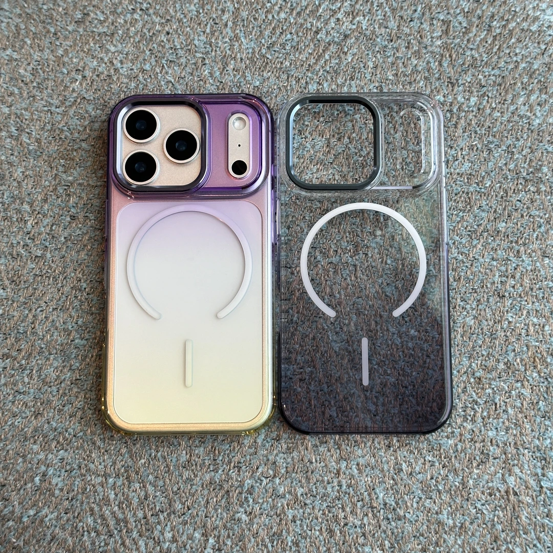 适用苹果17promax手机壳17pro渐变唯美ins风iphone16promax磁吸