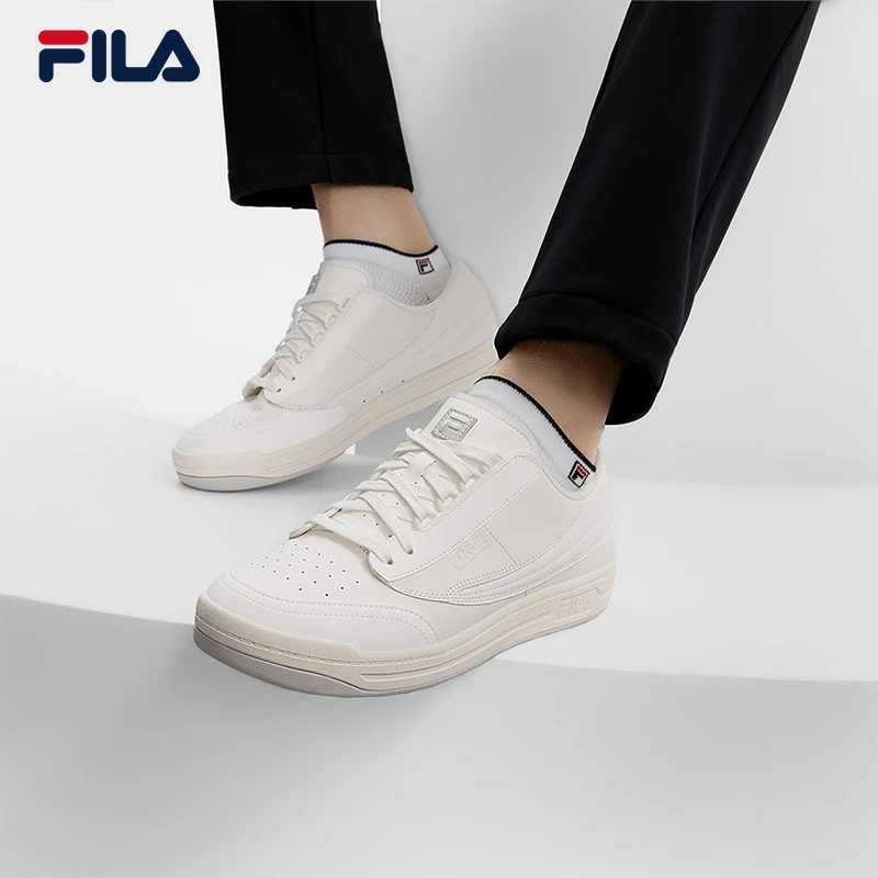 Fila/斐乐男鞋秋冬新款商务极简风复古板鞋百搭小白鞋F12M441211F