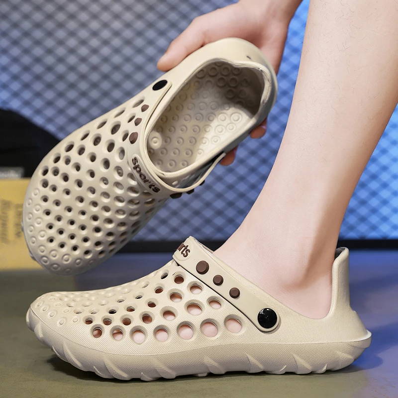 舒适透气男士洞洞凉鞋柔软轻便防滑耐用时尚潮流设计