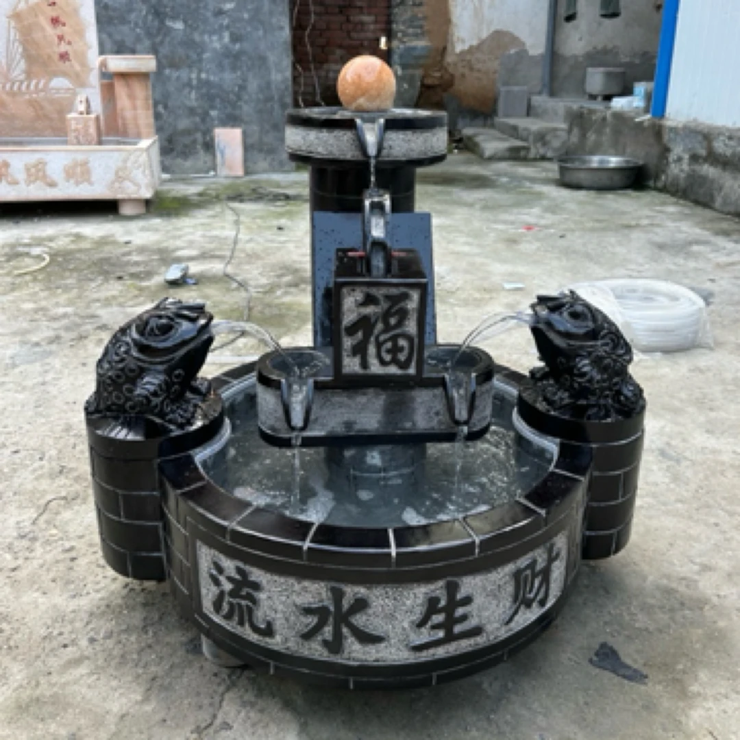 青石流水摆件用于庭院园林装饰美观实用流水摆件