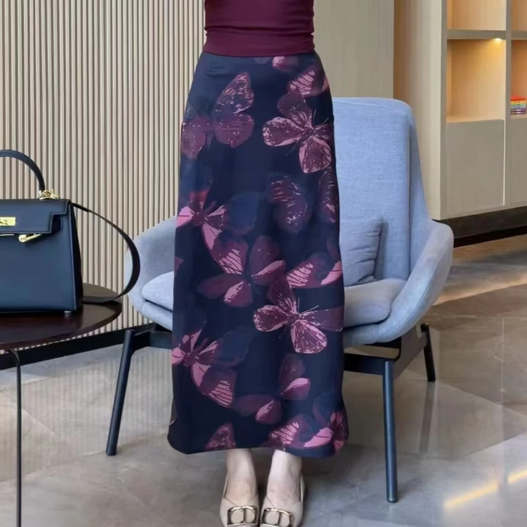 紫蝴蝶 新款夏季顯瘦休閒氣質时尙女半身裙-1530