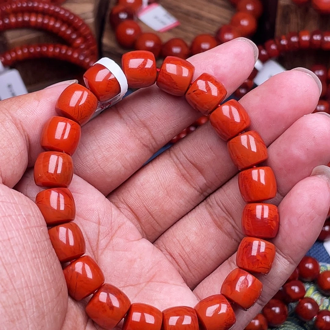 南红玛瑙足铂镶嵌手链南红瓦西卡11