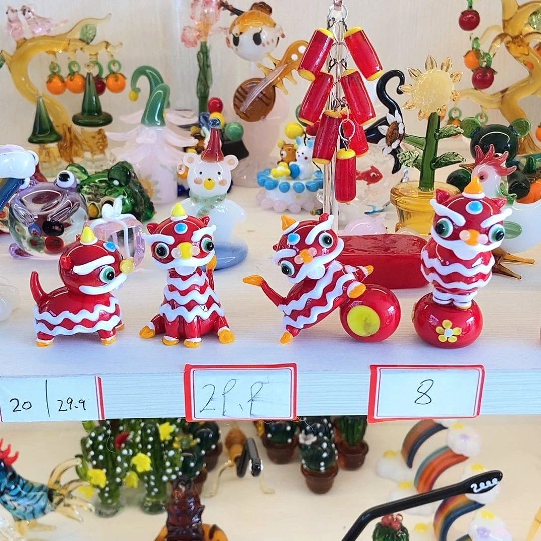 琉璃手工艺品?*暴一套醒狮