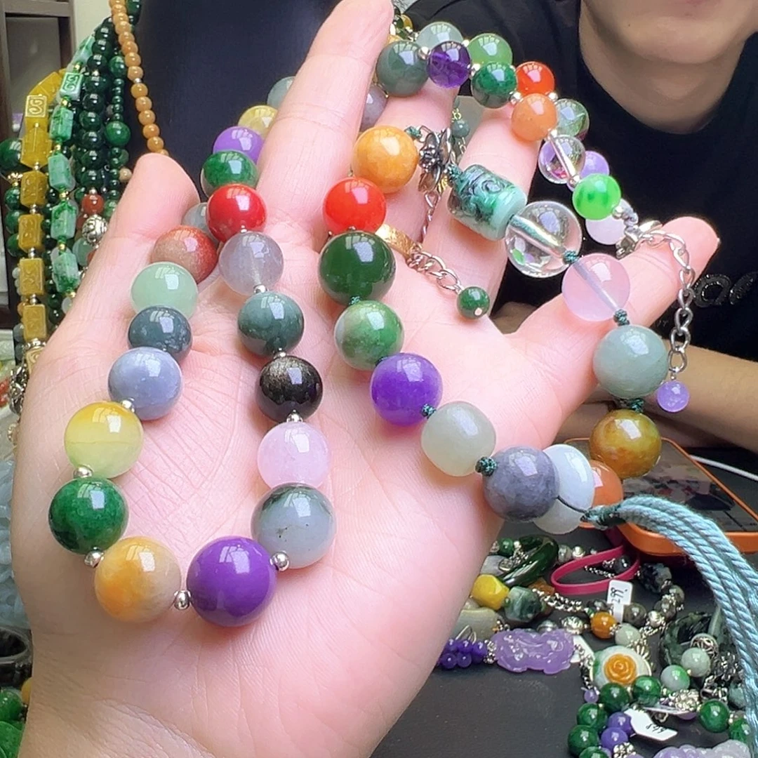 菠***款翡翠未镶嵌手链两件500