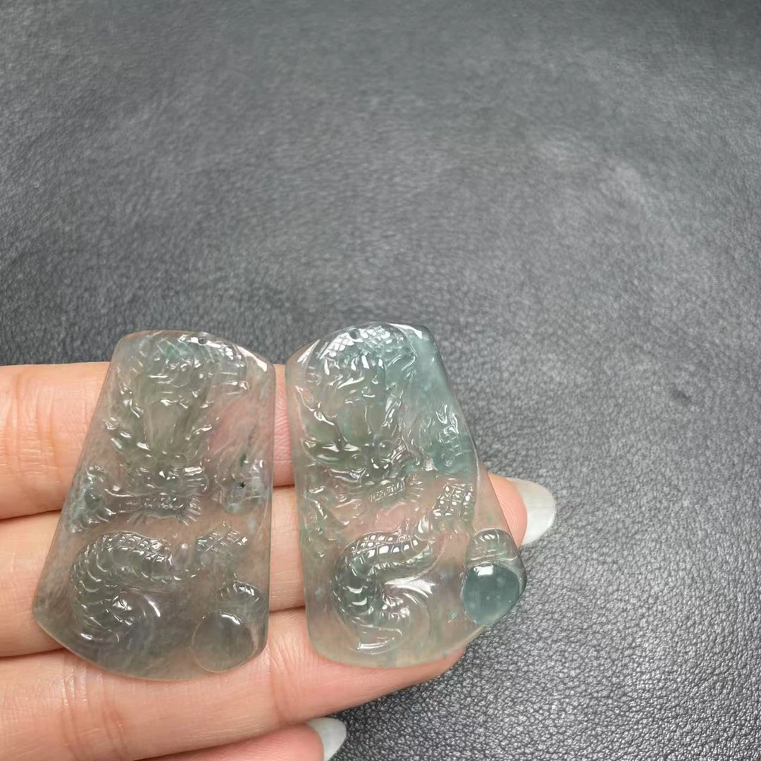 【玉经纶】45550/Q104-616-天然A货翡翠龙牌吊坠-多样性发其一