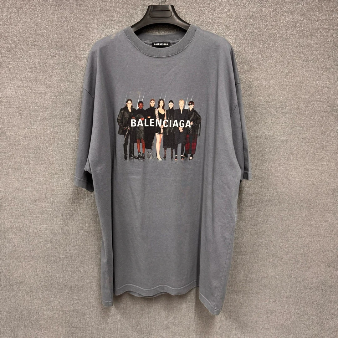 90新 Balenciaga/巴黎世家 人像印花短袖T恤L码 5096