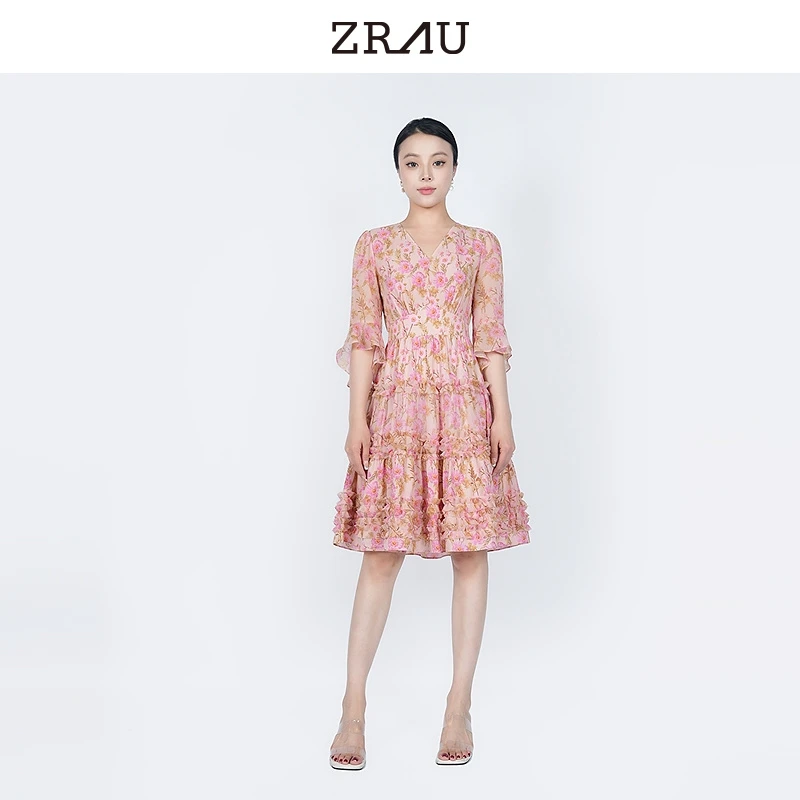 【媛媛女王专享】ZRAU夏季灵动碎花连衣裙Z2242L0003