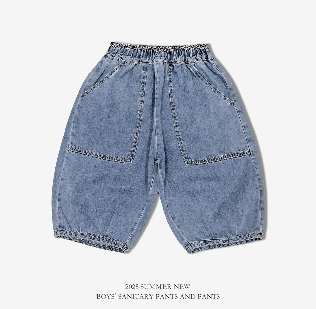 【现货】【简约大气】轻薄牛仔裤男童夏款中裤韩版宽松七分裤2071#