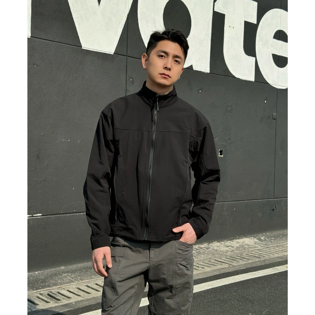 GP2 2025SS春季新款军鸟leaf短款夹克弹力登山肌理男女防水外套