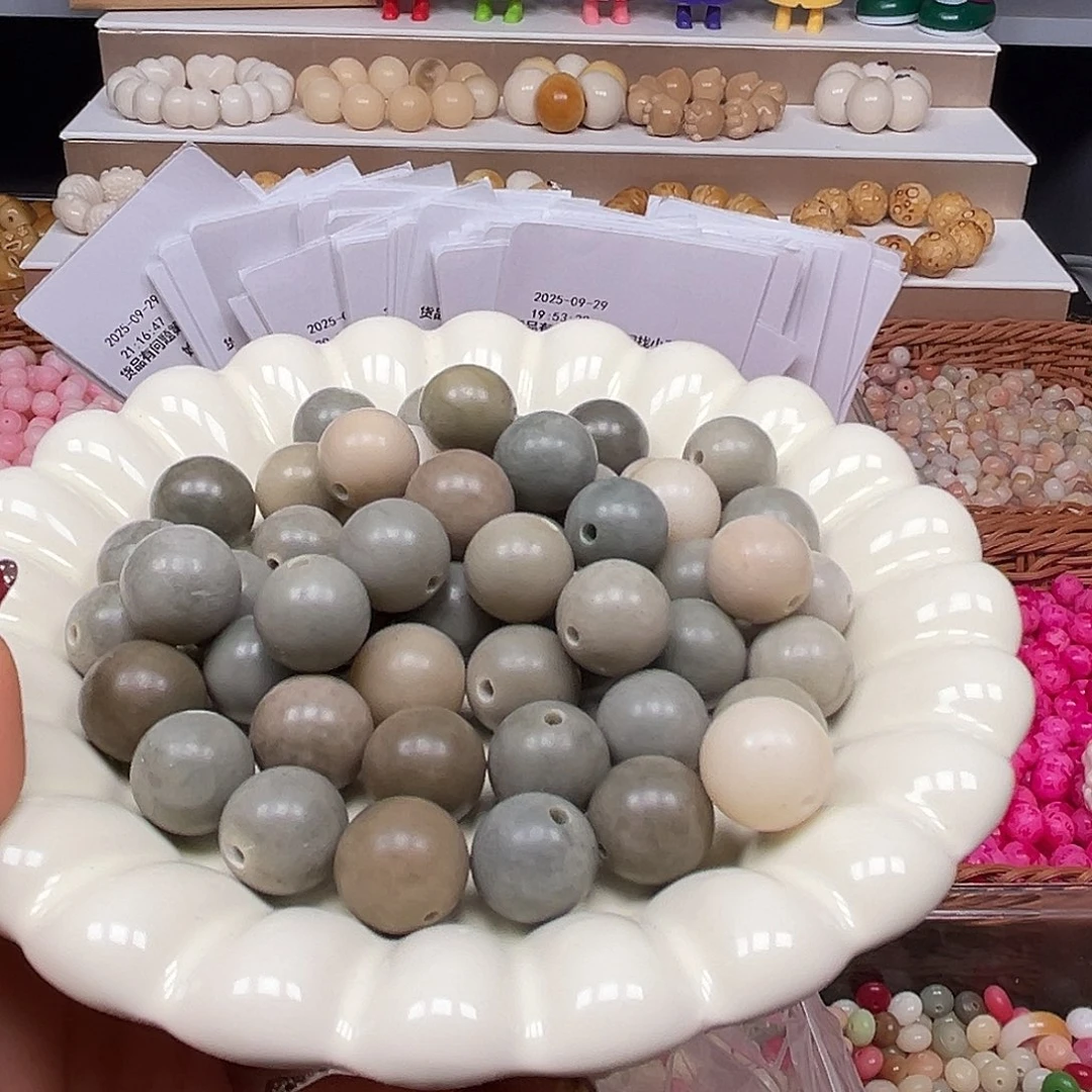 手串菩提根/象牙果卡16水墨画阴皮圆60颗