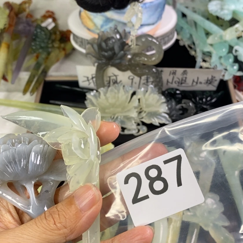 【闪购商品】岫玉发饰未镶嵌芳*