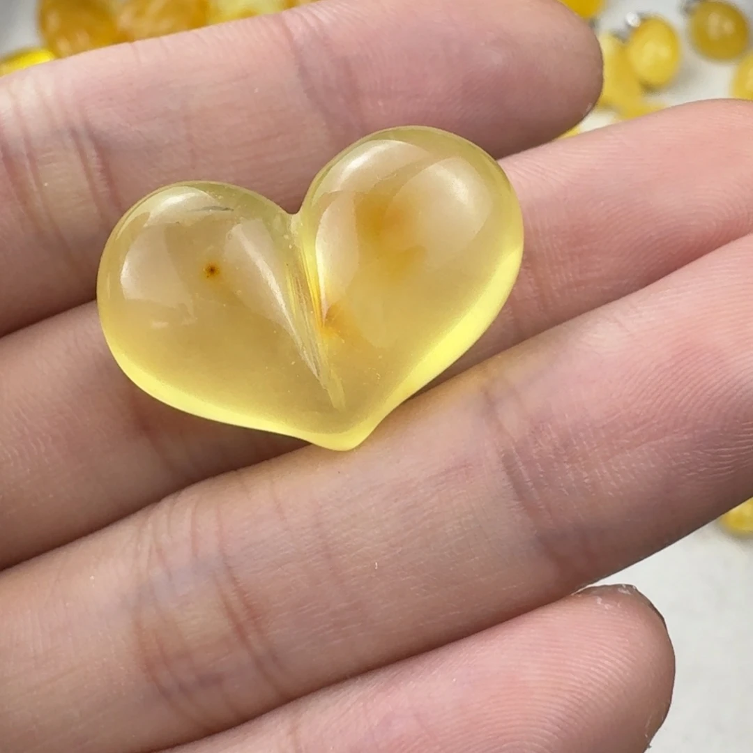 蜜蜡未镶嵌珠宝奇石微粉备注打孔 26.2×17.6×9mm