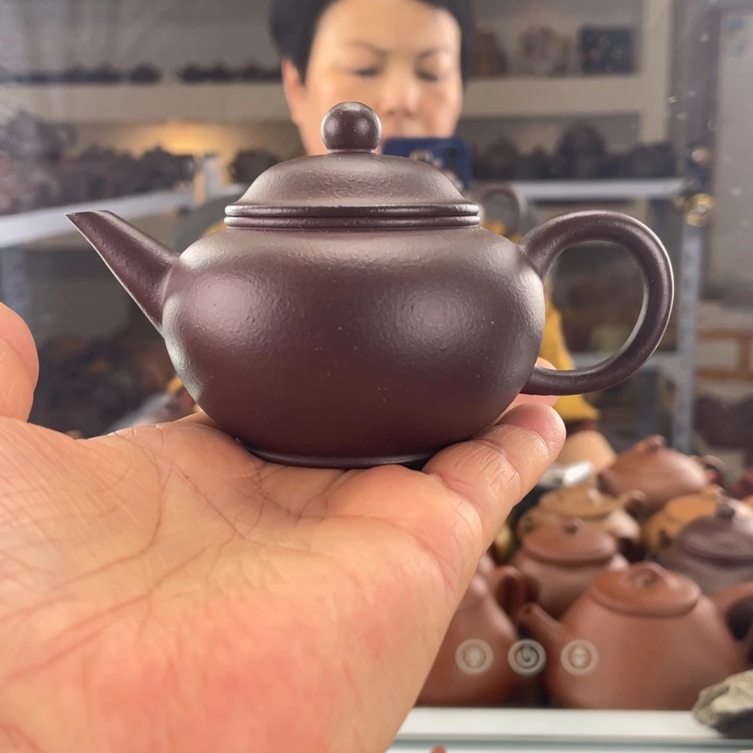 茶壶紫砂大水潭手磨料底槽清水平100cc半手工