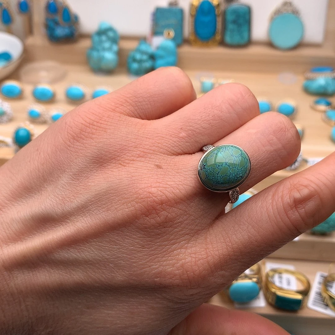 绿松石银S925镶嵌珠宝奇石