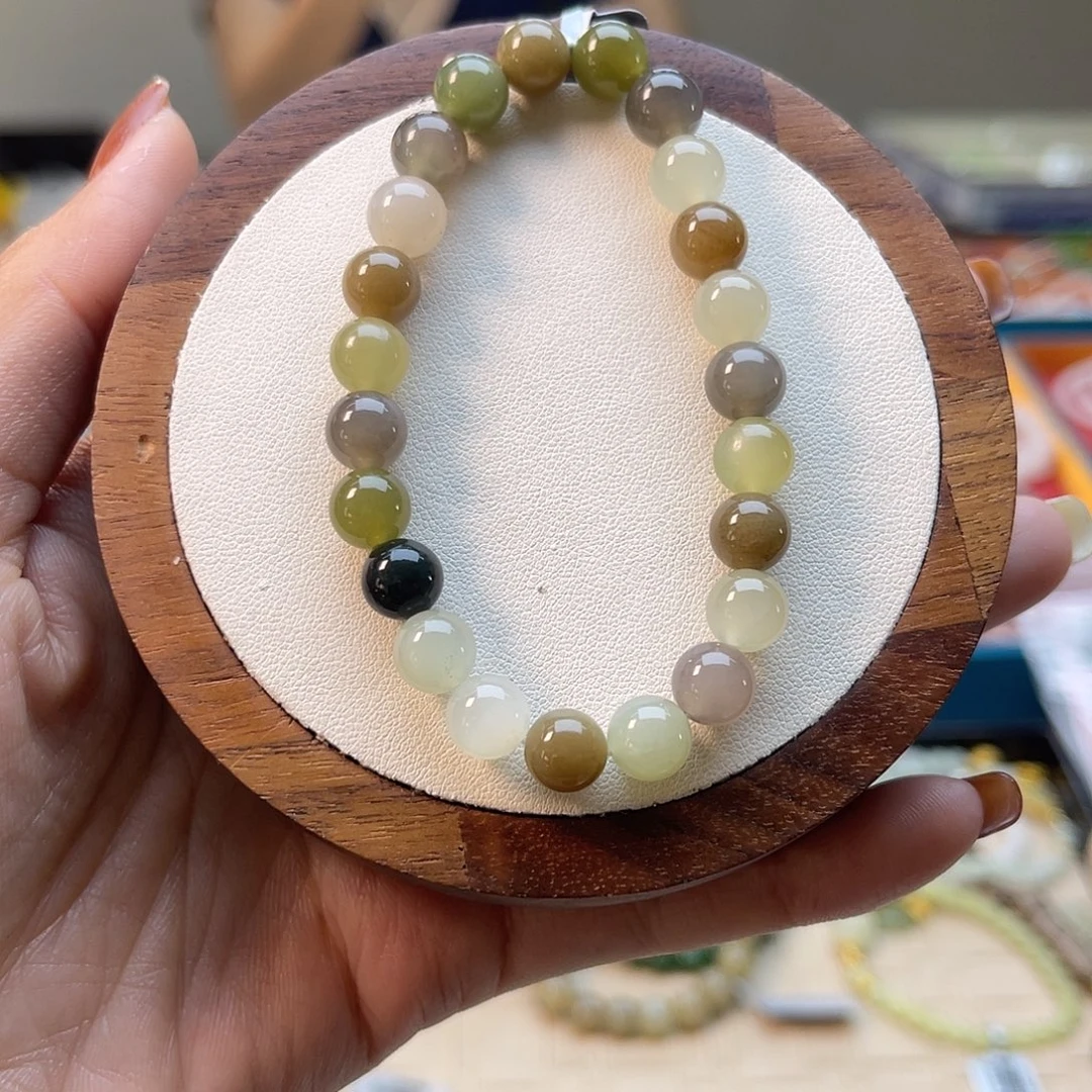 和田玉未镶嵌手串A25卡8