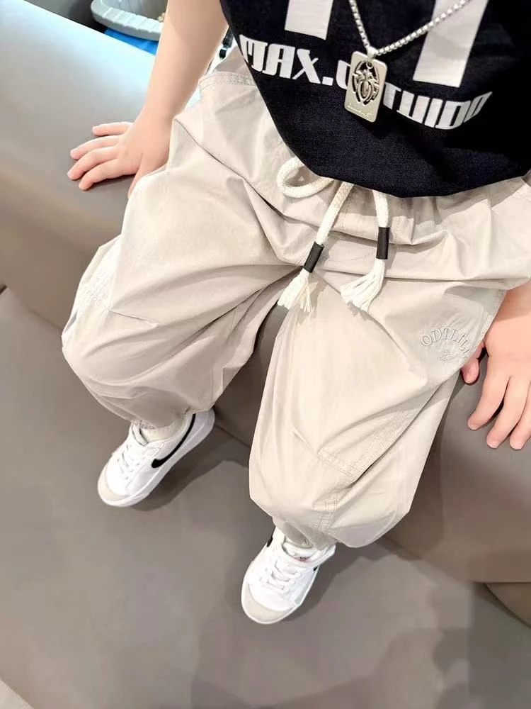 A4714男女童时尚洋气休闲百搭春秋季假抽绳休闲裤