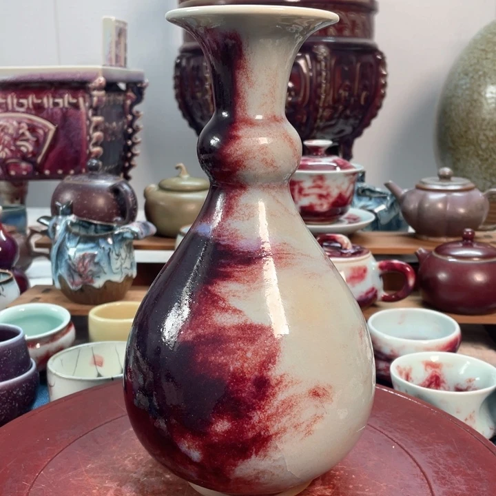 摆件玉石釉手工花器